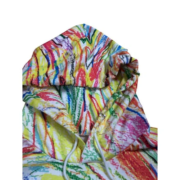 Unisex Broken Crayons Still Color Printed Long Sleeve Hoodie Size M - Picture 4 of 5